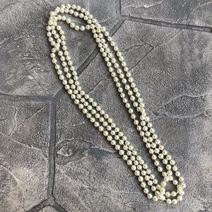 SOLD—Long Layered String of Pearls Necklace